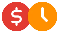 Money and time savings icon