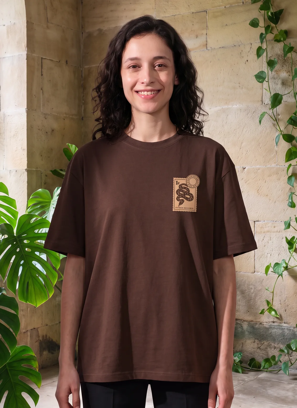 Fashion look in a printed tee