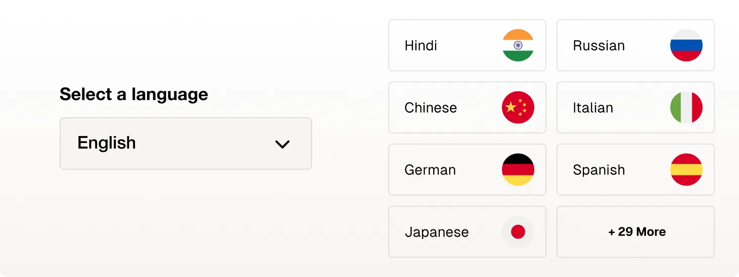 Multi Language feature illustration